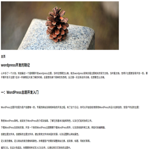 wordpress开发的随记